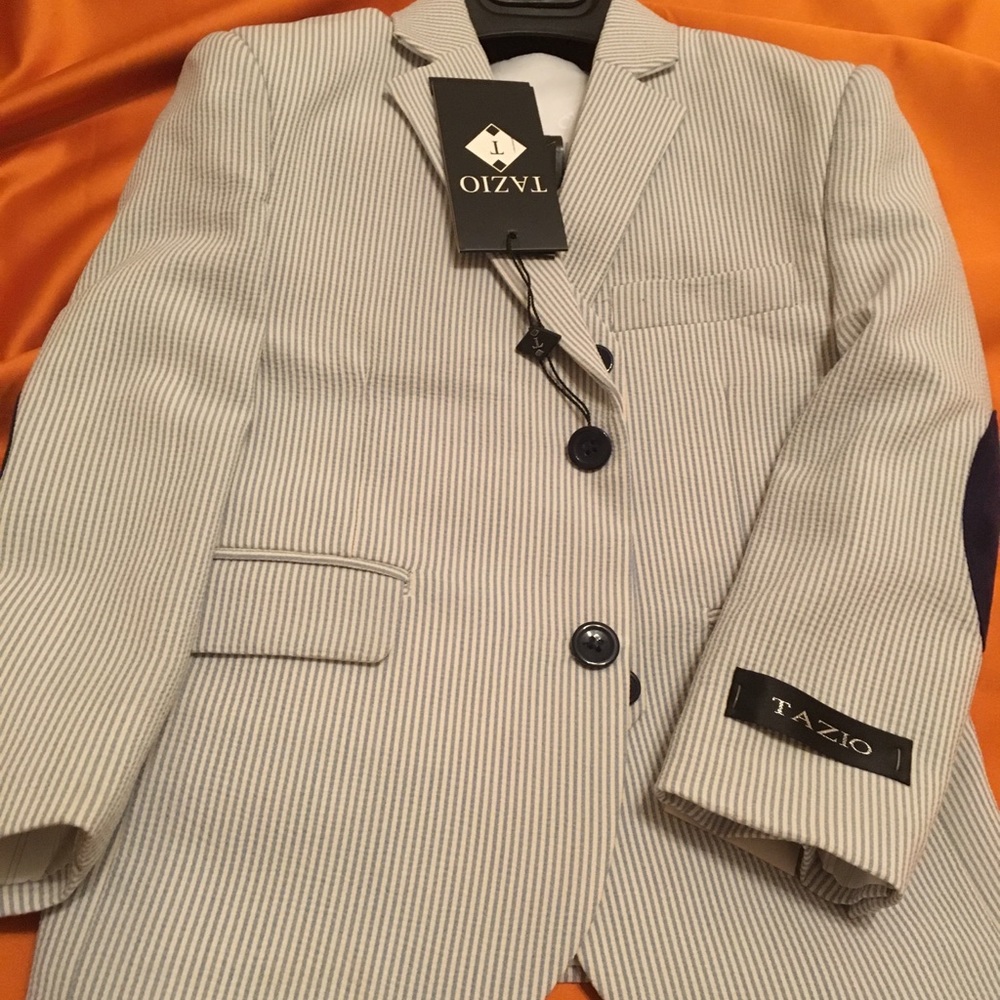 NWT BOY’S 3-PC. SUIT BLUE MOCK SEERSUCKER - Picture 4 of 7